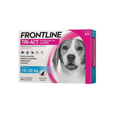 Frontline tri-act 10/20 kg (3pipette) Antiparassitario per cani