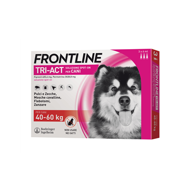 Frontline tri-act 40/60 kg (3pipette) Antiparassitario per cani