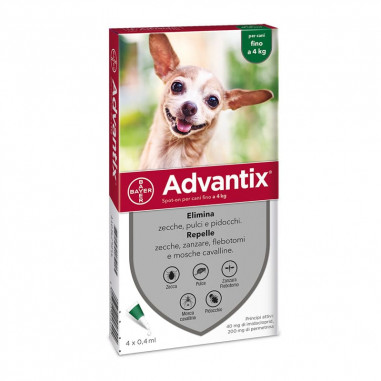 Advantix verde 1,5/4 kg (4 pipette) Antiparassitario per cani