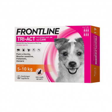 Frontline tri-act 5/10 kg (6 pipette) Antiparassitario per cani